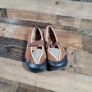 Earth Womens Intrigue Moss Mary Jane Flat Shoes Brown Black Slip-on Size 7.5B